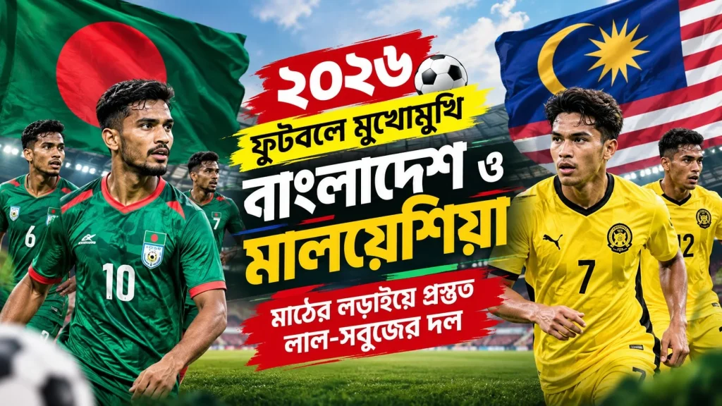 ২০২৬ ফুটবলে মুখোমুখি বাংলাদেশ ও মালয়েশিয়া: মাঠের লড়াইয়ে প্রস্তুত লাল-সবুজের দল